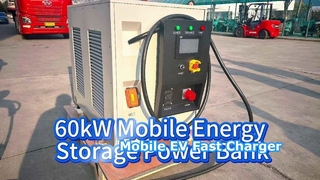 60kW 65kWh Mobil Enerji Depolama EV Şarj Cihazı, Taşınabilir Hızlı Şarj İstasyonu
