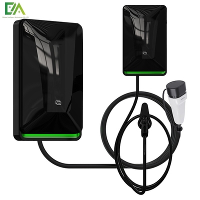 7KW 11KW 22KW Yeni Siyah Duvar Montajlı Elektrikli Araç Tek Silahlı AC Şarj Yığın / Mobil Şarj Aracı