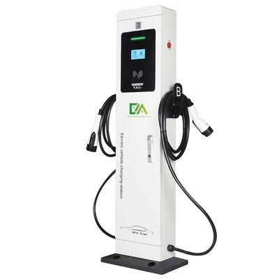 Yer / Sütun Tipi Çift Silahlı AC Elektrikli Araç Şarj Yığını / Ticari Ev Elektrikli Araç Hızlı Şarj İstasyonu