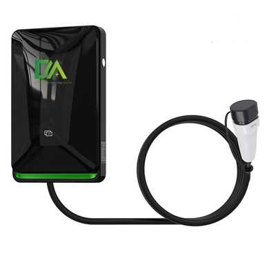 32A Siyah Duvar Montajlı AC Mobil Şarj İstasyonu 22KW Akıllı Elektrikli Araç Ev Şarj cihazı