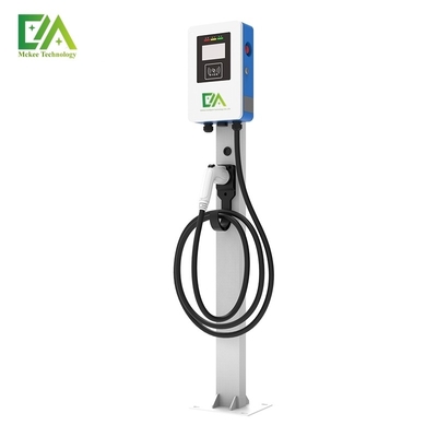 Ev Kullanımı Ticari Mavi ve Beyaz 7KW / 11KW / 22KW Tek Silahlı AC Şarj Yığını / Elektrikli Araç Şarj Yığını