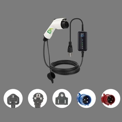 İyi bir fiyat. 16A 32A Ayarlanabilir Taşınabilir AC EV Şarj Cihazı 3.5kW 7kW IP66 Dış Mekan Şarj Tabancası GB/T IEC 62196-2 Tip 1 Tip 2 Çevrimiçi