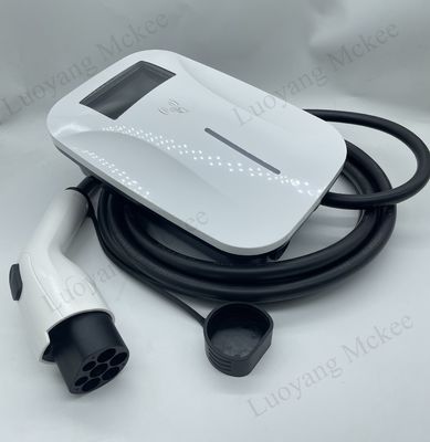 7kW Seviye 2 Wallbox AC EV Şarj cihazı IP65 koruması ve konut ve ortak otopark için galvanizli çelik kaplama ile
