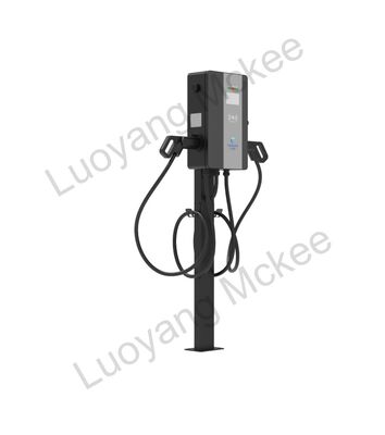 EU Standard Dual‑gun Pedestal AC Charger, 4.3‑inch Touch Screen, Commercial Operable Charging Pile for Parking Lots & Sites