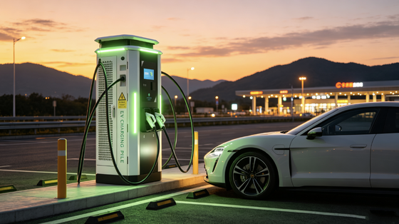 Otoyol Parkı Ticari Filonun Hızlı Şarj İstasyonu White Dew Serisi DC EV Şarj cihazı 240kW IP54 Hava soğutma 10 inçlik dokunmatik ekran OCPP1.6J Destek 4G Ethernet WIFI APP