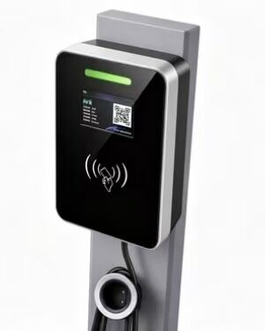 İyi bir fiyat. Sütun Tipi Kare Cam Duvara Monte EV Şarj Cihazı Tip1 7.6kw 32A 85V - 265V IP54 UL94 V0 5.64 İnç LCD Ekran AC Şarj İstasyonu Çevrimiçi
