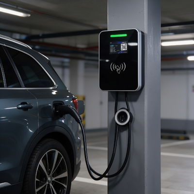 İyi bir fiyat. ABD Tip1 Elektrikli Araç Şarj Cihazı Kare Cam Duvar ve Sütun Montaj AC Şarj İstasyonu 7.6kW 32A 85V 265V IP54 5.64 İnç LCD Ekran Ev Tipi Hafif Ticari Şarj İçin Çevrimiçi