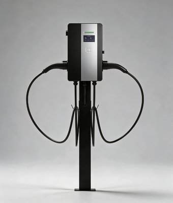 İyi bir fiyat. Ticari Sınıf Yüksek Güçlü Tip2 44KW Çift Silahlı Yer Durağan AC EV Şarj Aracı CLF AC 44D IP54 OCPP1.6J 4.3 Inch Yüksek Parlaklık Dokunmatik Ekranı Çevrimiçi