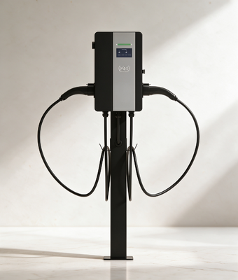 İyi bir fiyat. 11kW Dual Gun AC EV Charger Type 2 Wall Mounted 2x16A Three Phase OCPP 1.6J RFID QR Code Çevrimiçi