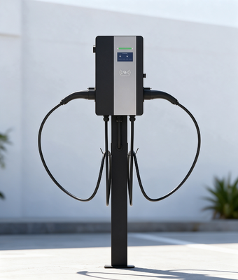 İyi bir fiyat. 44kW Dual Gun AC EV Charger Type 1 Floor Standing Column 2x32A CE RoHS FCC Certified Fleet Depot Çevrimiçi