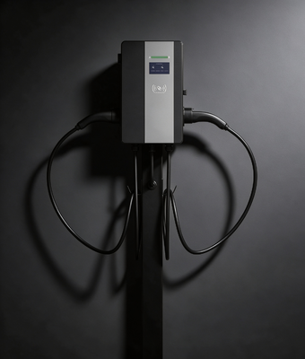 İyi bir fiyat. Kompakt Duvar Tipi Şarj İstasyonu CLF AC 11D EV Şarj Cihazı Tip2 11KW Çift Tabancalı AC Şarj Ekipmanı IP54 OCPP1.6J 4.3 İnç Yüksek Parlaklıkta Dokunmatik Ekran Çevrimiçi