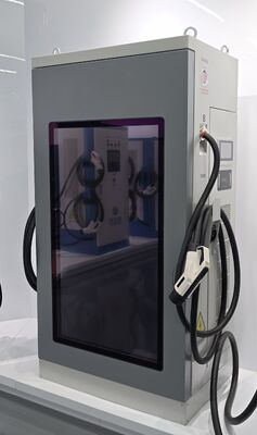 80kW Advertising Screen Series Dual Gun DC EV Charger 55 Inch LCD 10 Inch Touch VIN RFID APP Start