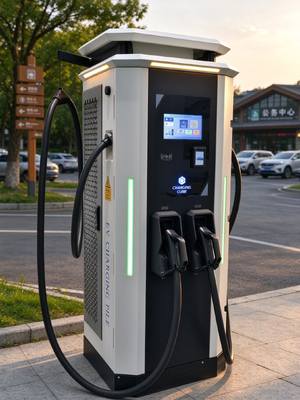 120kW DC Elektrikli Araç Şarj Cihazı CCS1 CCS2 CHAdeMO GB/T 200-1000V OCPP 1.6J 10 İnç Ekran Hızlı Şarj İstasyonu