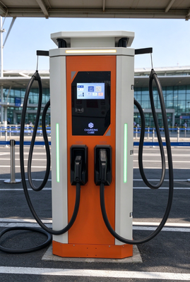 İyi bir fiyat. 320kW Çift Tabancalı DC Elektrikli Araç Şarj Cihazı CCS1 CCS2 GB/T 250A Tabanca Başına OCPP 1.6J 200-1000V IP54 Ticari Çevrimiçi