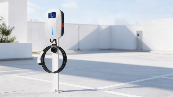 İyi bir fiyat. 11kW Tip 2 AC Elektrikli Araç Şarj Cihazı Duvar Kutusu 16A Üç Faz Çift Tabancalı OCPP 1.6J 4G WiFi 4.3 İnç Dokunmatik Ekran Çevrimiçi